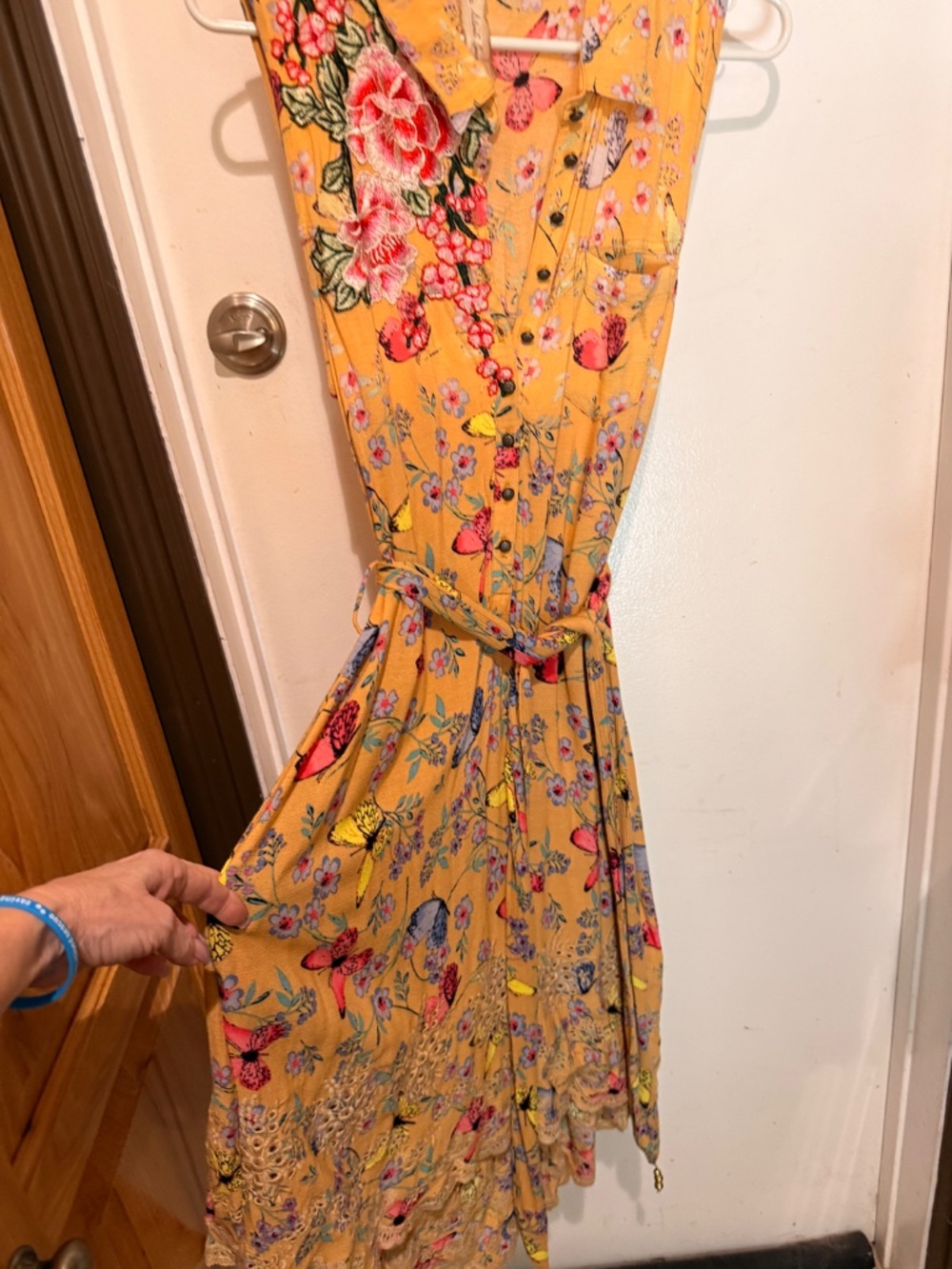 ARATTA SILENT JOURNEY Butterfly Print Yellow Tank Top Dress